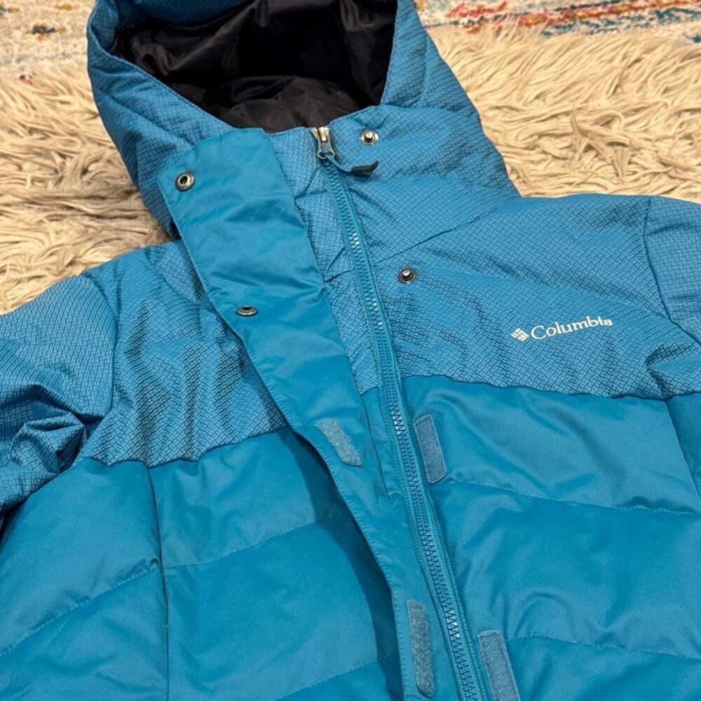 Columbia Teal Omniheat Duck Down Jacket Size M - Picture 2 of 6